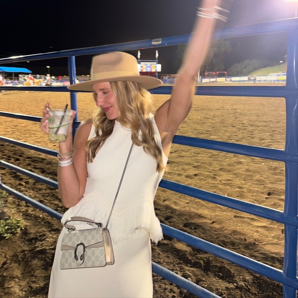 ULLA JOHNSON SMALL FRINGE HEM WHITE TOP AND SKIRT - Picture 2 of 3